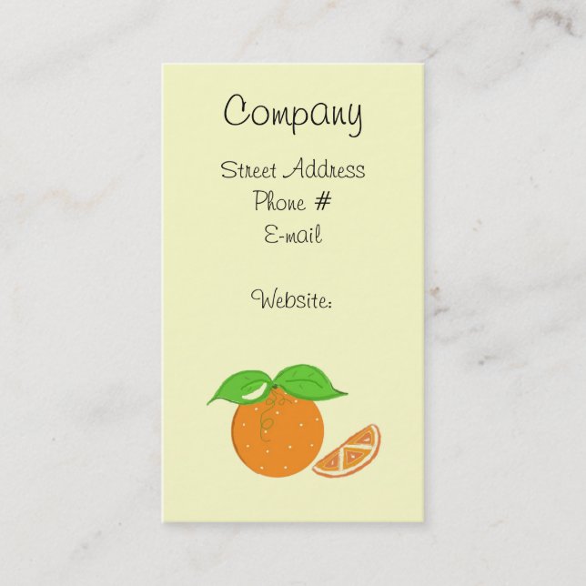 Carte De Visite Torsion Orange (Devant)