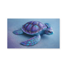 Tortue de mer fantastique en bleu et violet, paisi