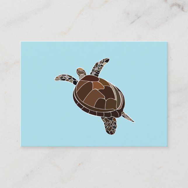 Carte De Visite Tortue de mer Plage Océanique (Devant)