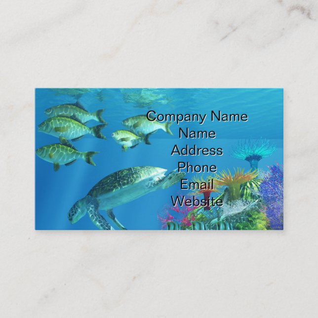 Carte De Visite Tortue de mer verte (Devant)