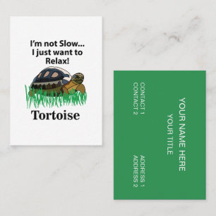 Carte De Visite Tortue Je veux juste me détendre Animal Mignon Drô