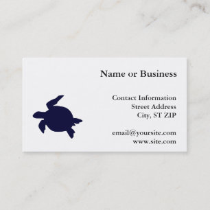 Carte De Visite Tortue marine bleu foncé