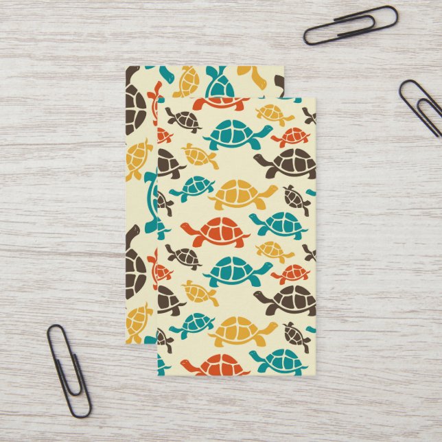Carte De Visite Tortue multicolore (Devant/Arrière en situation)