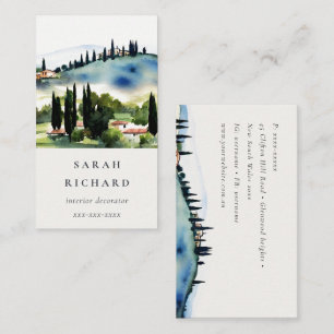Carte De Visite Toscane élégante Italie paysage aquarelle 