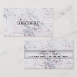Carte De Visite Touche de marbre rose blanc et gris Tendance Chic