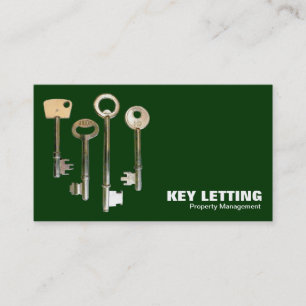Carte De Visite Touches - Blanc sur Vert foncé