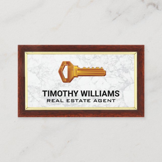 Carte De Visite Touches | Bordure du bois | Marbre (Devant)