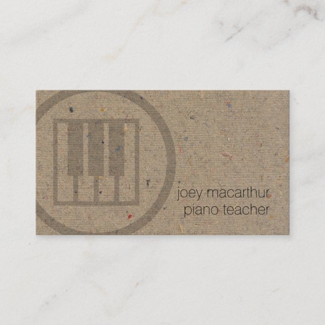 Carte De Visite Touches clavier de l'enseignant de piano Icon Musi (Devant)