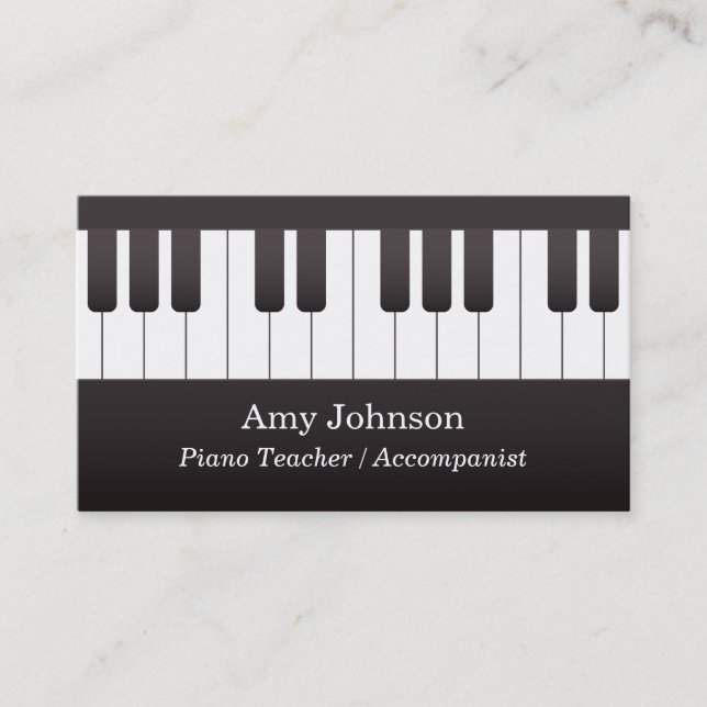 Carte De Visite Touches de Clavier Classiques Musique Professeur d (Devant)