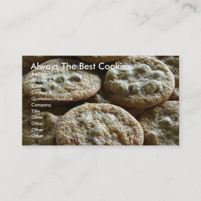 Carte De Visite Toujours Les Meilleurs Cookies (Devant)