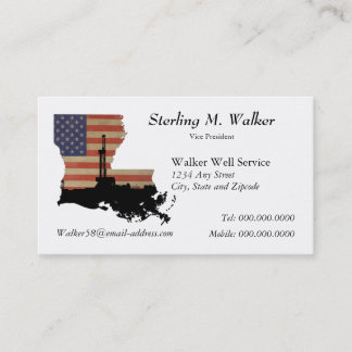 Carte De Visite Tour de forage pétrolier patriotique de Louisiane