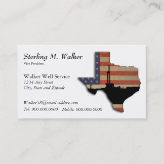 Carte De Visite Tour de forage pétrolier patriotique du Texas