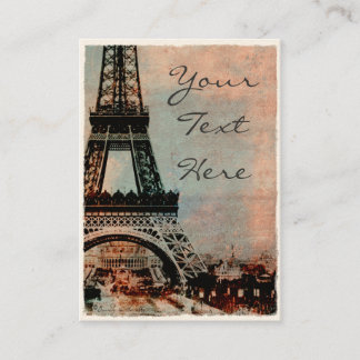 Carte De Visite Tour Eiffel au style vintage #2 de lever de soleil