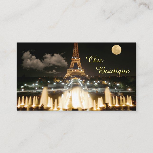Carte De Visite Tour Eiffel la nuit (Devant)