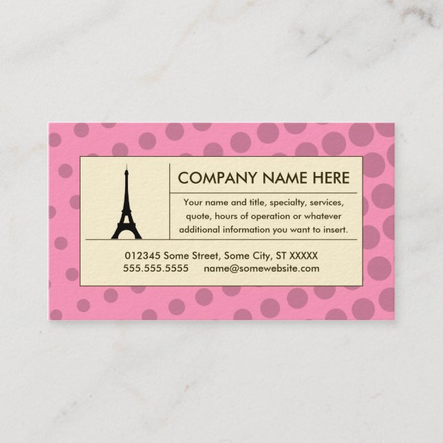 Carte De Visite tour eiffel mi-teinte (Devant)