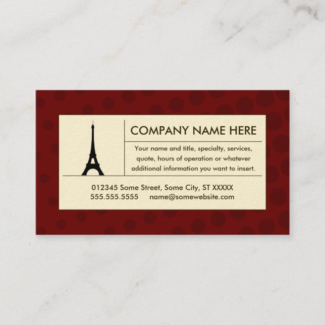 Carte De Visite tour eiffel mi-teinte (Devant)