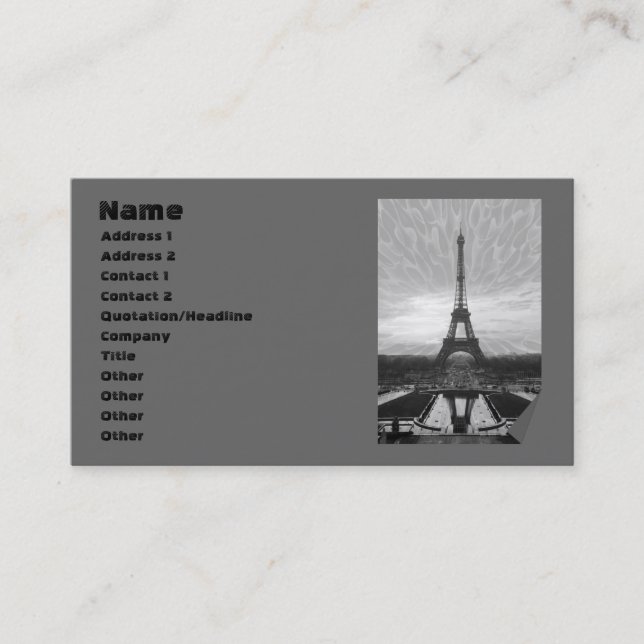 Carte De Visite Tour Eiffel, modèle (Devant)