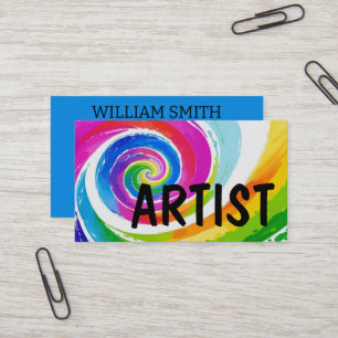Carte De Visite Tourbillon de couleur de peinture de l'artiste