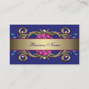 Carte de visite Tourbillon de fleurs rose chaud bl