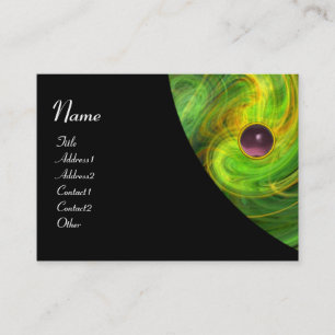 Carte De Visite TOURBILLON DE LUMIÈRE AMÉTHYSTE vert jaune noir or
