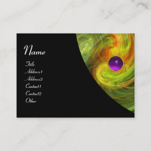 Carte De Visite TOURBILLON DE LUMIÈRE AMÉTHYSTE vert jaune noir or