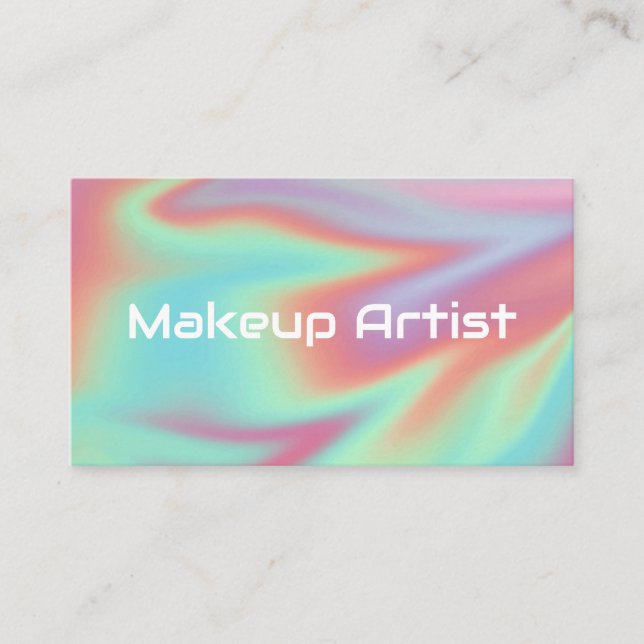 Carte De Visite Tourbillon holographique abstrait pastel (Devant)