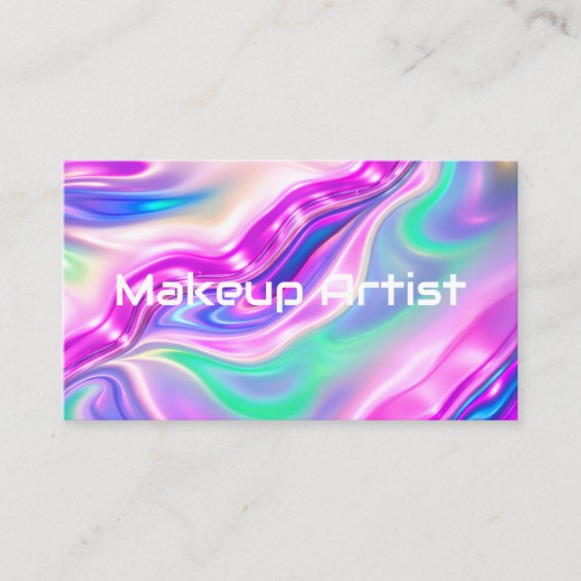 Carte De Visite Tourbillon holographique pastel abstrait (Devant)