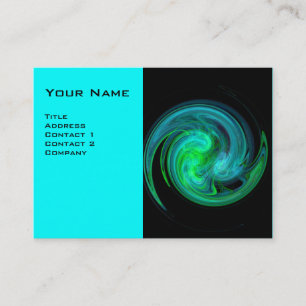 Carte De Visite TOURBILLON LUMINEUX, noir bleu vert blanc vibrant