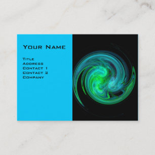 Carte De Visite TOURBILLON LUMINEUX, noir bleu vert blanc vibrant