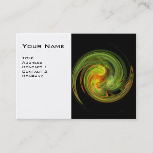 Carte De Visite TOURBILLON LUMINEUX, noir jaune vert blanc vibrant