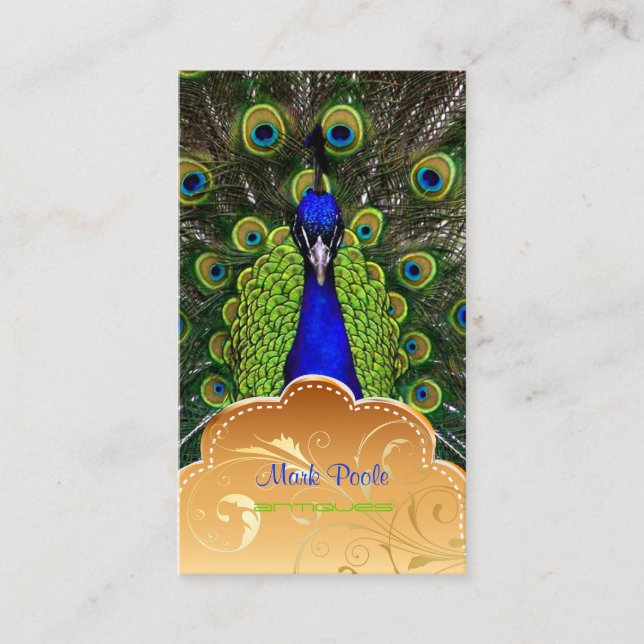 Carte De Visite Tourbillons PixDezines Peacock+filigree (Devant)