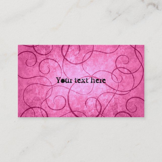 Carte De Visite Tourbillons roses (Devant)
