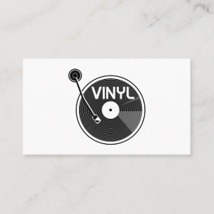 Carte De Visite Tourne-disque de disques de vinyle rétro