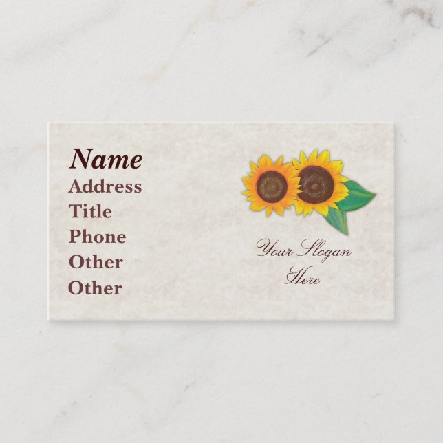 Carte de visite tournesol (Devant)