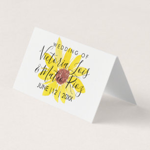 Carte De Visite Tournesol Aquarelle Fleur Jaune Sauvage Mariage