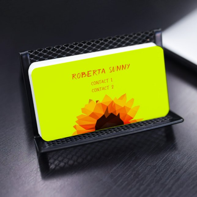 carte de visite tournesol polygonale - Bonjour (Créateur téléchargé)