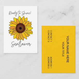 Carte De Visite Tournesol Prêt À Briller Tournesol