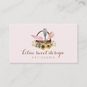 Carte De Visite Tournesol rose Whisk Spot Pâtisserie Sac Chef boul