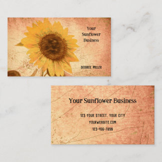 Carte De Visite Tournesol Vintage géant Sepia Brown Yellow Texture