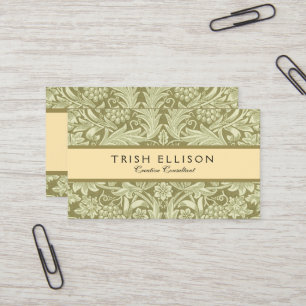 Carte De Visite Tournesol William Morris Vintage Olive Damask