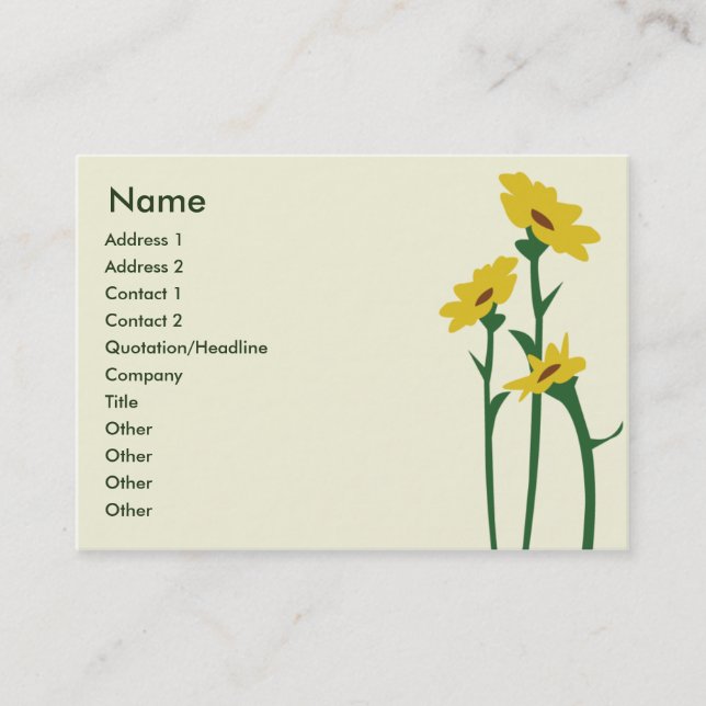 Carte De Visite Tournesols - potelés (Devant)