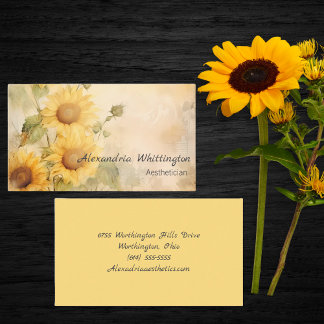 Carte De Visite Tournesols rustiques