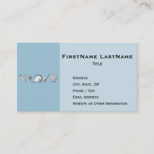 Carte De Visite Tous coquillages tirés par la main de couleur