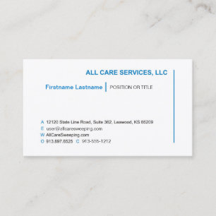 Carte De Visite Tous les services de soin - fonction