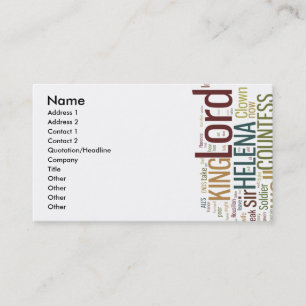 Carte De Visite Tout est bien qui finit bien mosaïque de mot