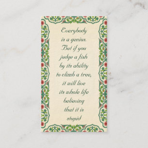 Carte De Visite Tout le monde est un génie. Mais si vous jugez un
