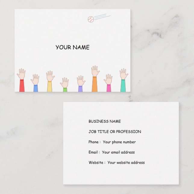 Carte De Visite Tout le monde vise à attraper ce home run.  (Devant / Derrière)