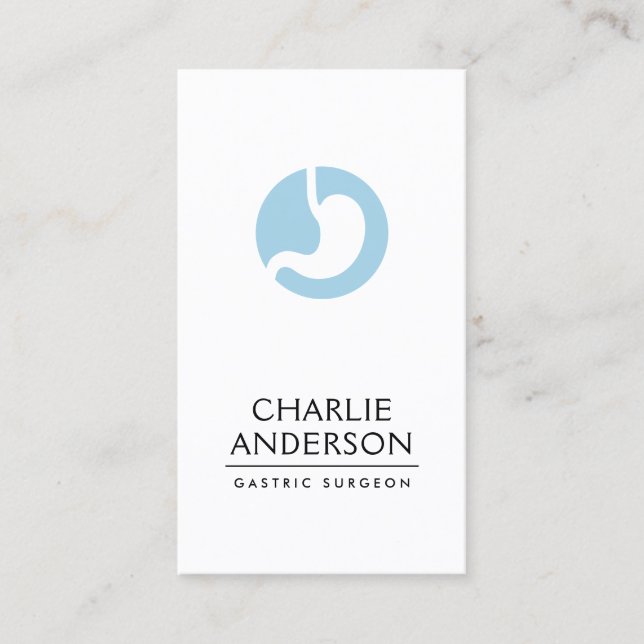 Carte De Visite Tout logo gastrique couleur vertical minimaliste m (Devant)