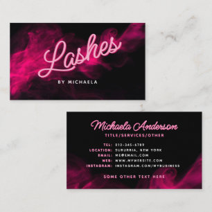 Carte De Visite *TOUT TEXTE* Cils / Extension de Cils Moderne Rose