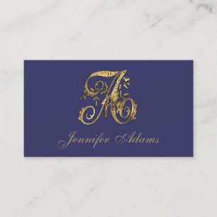 Carte De Visite TOUTES LES INITIALES Or Couleur Fantaisie Monogram